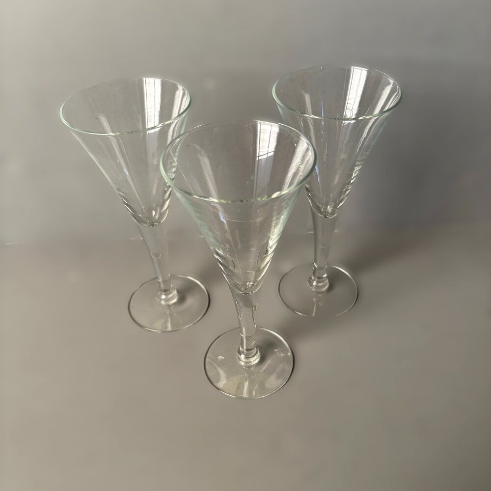 Vintage Sherry / Cordial Glasses Elegant Fluted set of 3